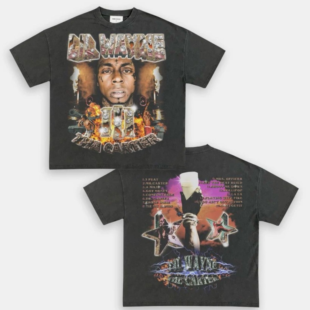 Mens Game Changers Lil Wayne Tha Carter 3 Graphic T-Shirt - Pepper Size XL